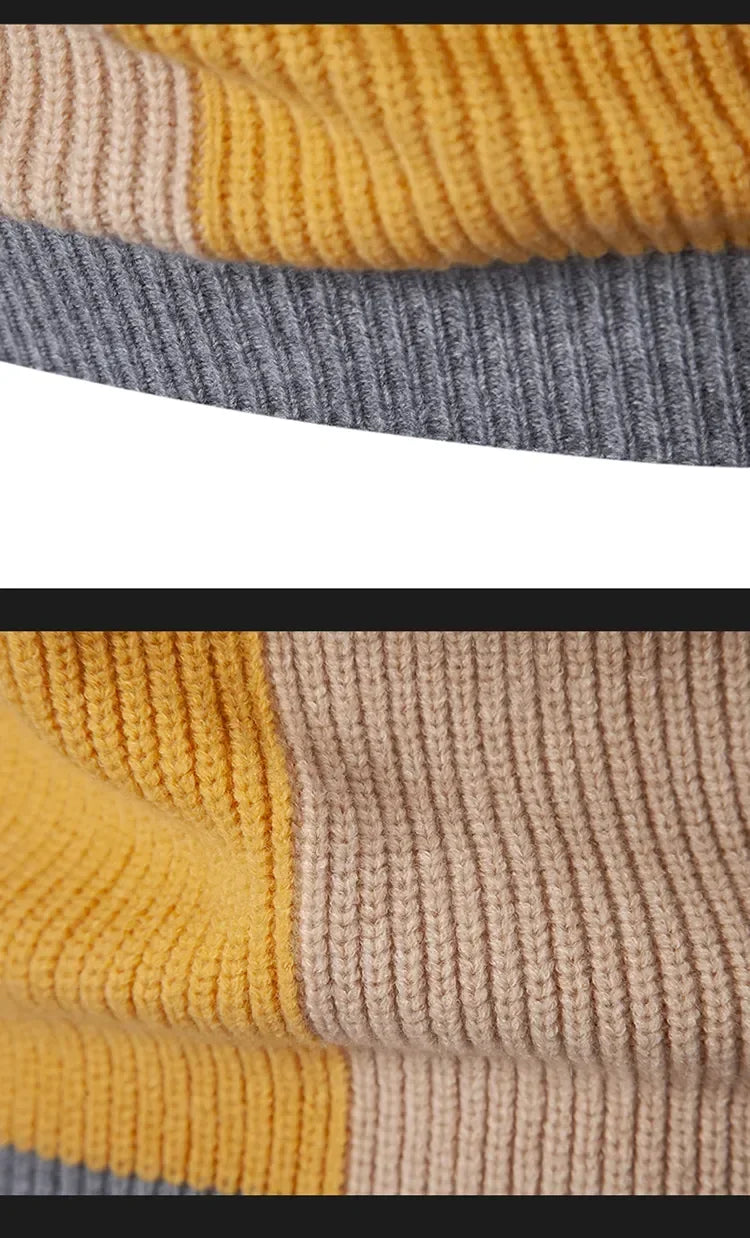 New Autumn and Winter Casual Warm Neck Sweater Knit Pullover Tops  Man Clothes