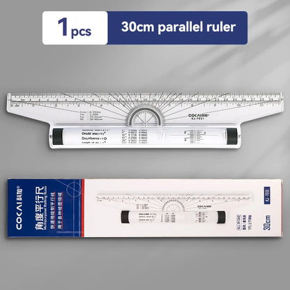 Plastic Ruler Drawing Roller Ruler Parallel 30cm Multi-functional Drawing Design Used for Measurement Drafting Schools Offices