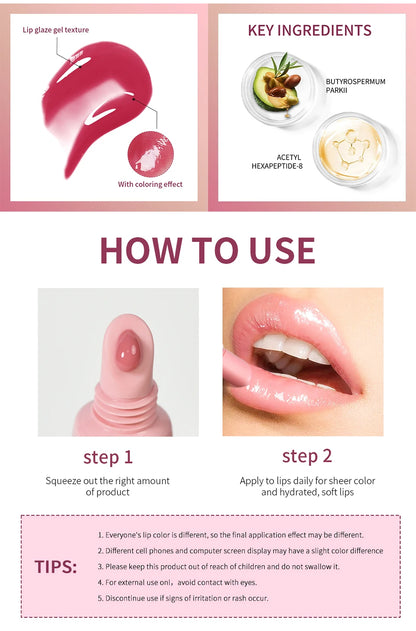4pcs /set Moisturizing Lip Glaze Mirror Glass Long Lasting Lip Gloss Liquid Lipstick Makeup Glossy Lip Care Cosmetic