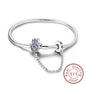Bracelet Original 925 Sterling Silver Charm Bracelet 17-20CM Love Heart Pave Zirconia Bracelet for Women DIY Charm Jewelry Gifts