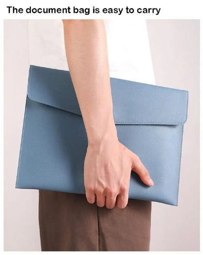Stationery Dustproof Leather Leather Document Pouch Large Capacity A4 Leather File Folder File Bag for Men