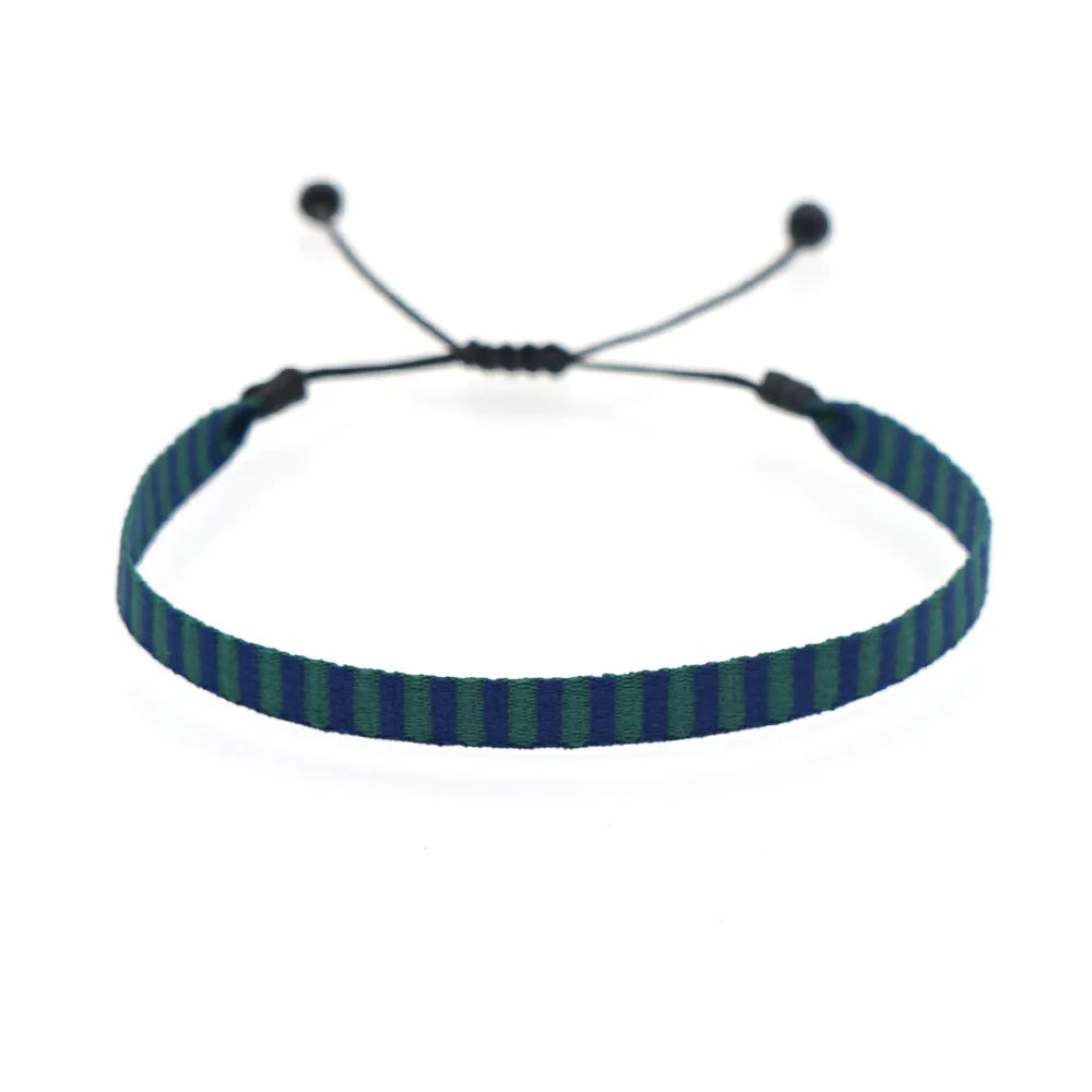 KKBEAD Wholesale Handwoven Bracelet Colombia Cloth Braided Wristband Bracelets for Women Men Gift Hippie Boho Friendship Jewelry