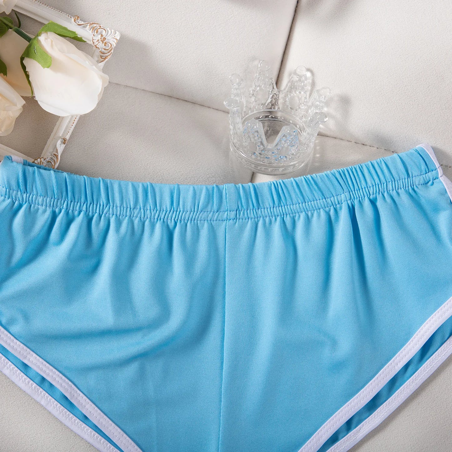 Sexy Running Elastic Sport Shorts Men's Summer Shorts Hot Pants Bar Nine Points Slim Fit Cotton Milk Silk Men's Fashion