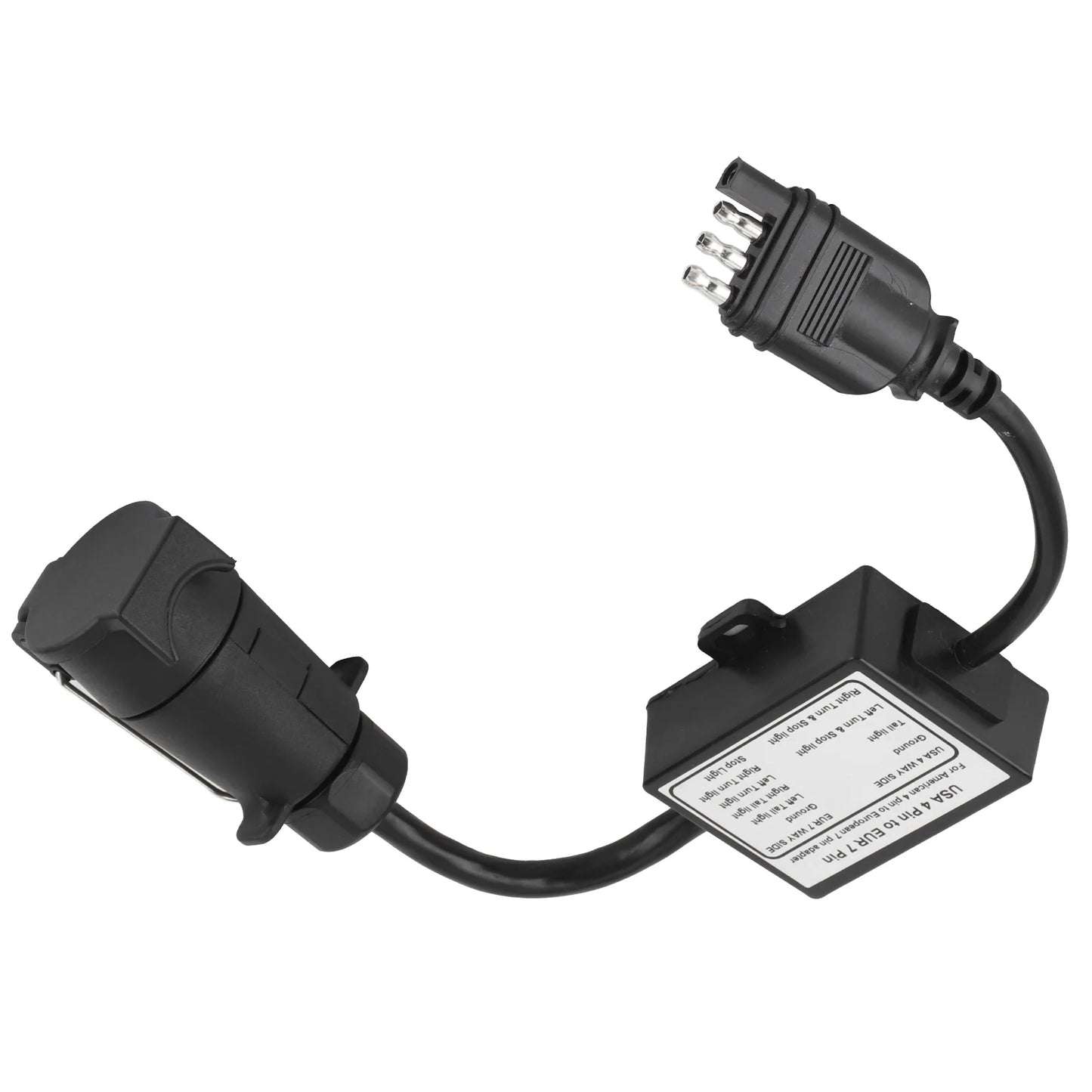 Trailer Connector Light Converter USA 4 Pin to EUR 7 Pin Adapter Stop/Brake Signal Separating 4 Pin to 7 Pin Trailer Adapter