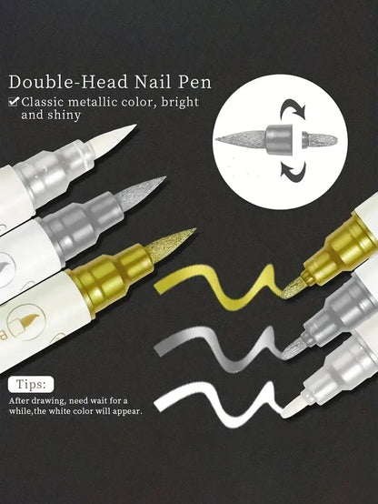 Nail Art Markers Customised Specialised Needle Tube Nail Art Pens Hand-Drawn Outline Pen Acrylic Paint Pen Set Acrylic Paintbrus