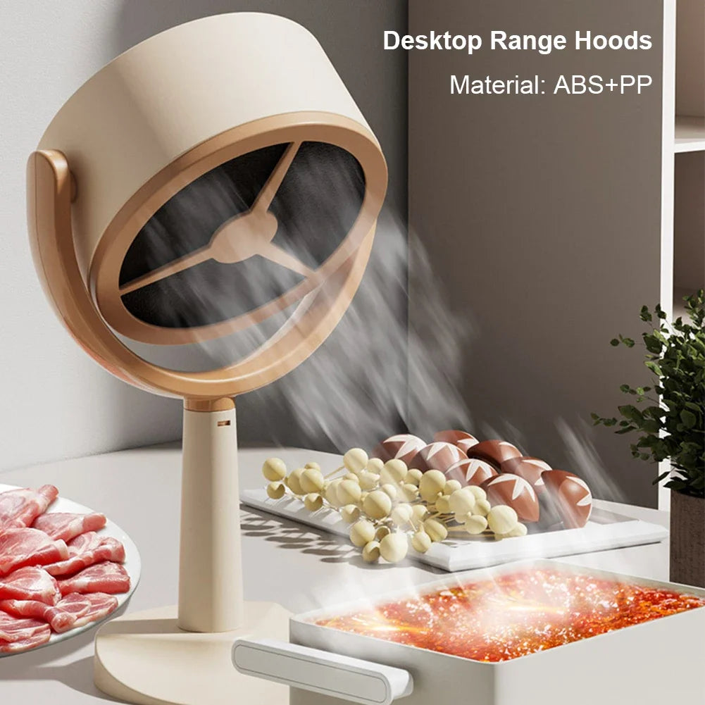 Electric Desktop Range Hood USB Adjustable Angle Portable  Mini High Suction Power Exhaust Fan for BBQ Hot Pot Kitchen Appliance
