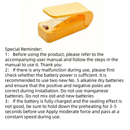 Mini Heat Bag Packaging Sealer Portable Plastic Bag Clip Sealing Machine Food Storage Seal Snack Sealing Kitchen Gadgets