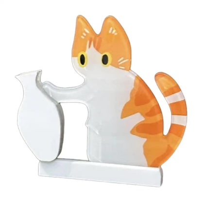 Cat Whisker Memorial Keepsake Acrylic Cute Wide Opening Cat Whisker Keepsake Vases for Refrigerators Washing Machines Bedroom