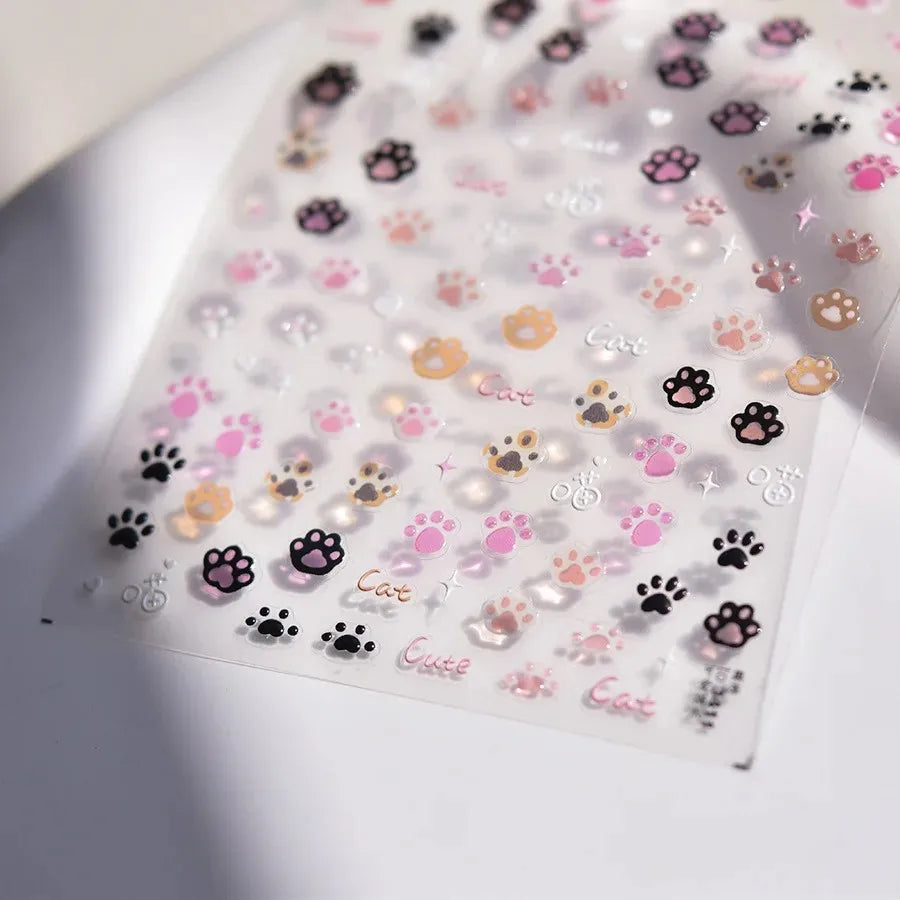 Line Flower Powder Blusher Love Heart High Quality Jelly Series Adhesive Nail Sticker Nail Art Decoration Decals Design T-2830