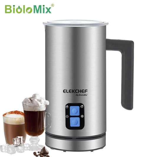 „BioloMix“ patobulintas 4-in-1 kavos ir pieno putų plakiklis bei šildytuvas, automatinis pieno šildytuvas šaltam/karštam latte, cappuccino ir šokoladui