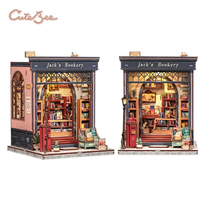 CUTEBEE Book Nook DIY Building Kit with Laser-Cut Precision Pieces 3D Wooden Puzzle  Collectible Desk Home Decor for Gift Idea