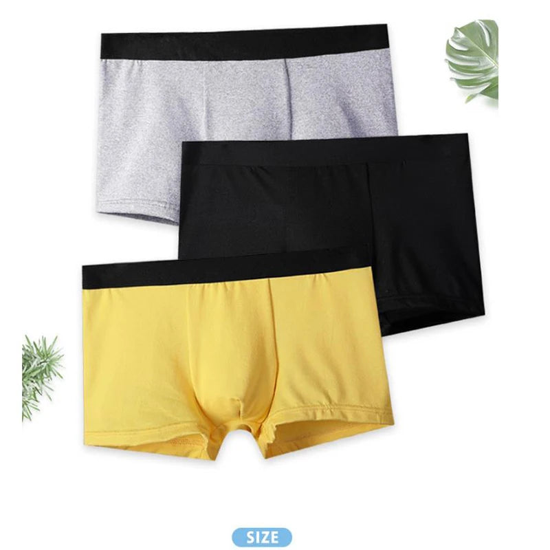 4Pcs Men Boxer Black Mens Panties Underwears Breathable Sexy Male Boxer Solid Underpants Comfortable Underwear Men's Boxers