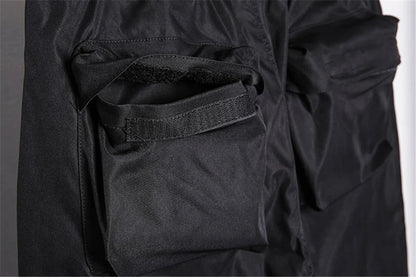 Tactical Cargo Pants Men Streetwear Hip Hop Multiple Pockets Paratrooper Trousers Functional Elastic Waist Casual Pant Techwear