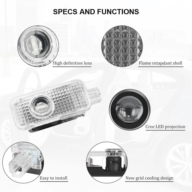 Car Angel Wings Projector Light LED Door Lamp For Audi A3 8P 8V A4 B8 8P A1 A5 A6 A7 A8 Q3 Q5 Q7 Q8 Sline TT S3 S4 S5 S6 S7 S8