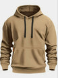 Fall/Winter New Arrival Men's Fleece Hoodie High Quality Solid Color Hooded Sweatshirt Male Fashionable Street Style Sweatshirt