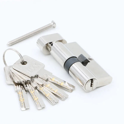 Door Cylinder 55 60 65 70 75 80 85 90mm Security Copper Lock Cylinder Interior Bedroom Living Handle Brass Key Locking 5 Keys