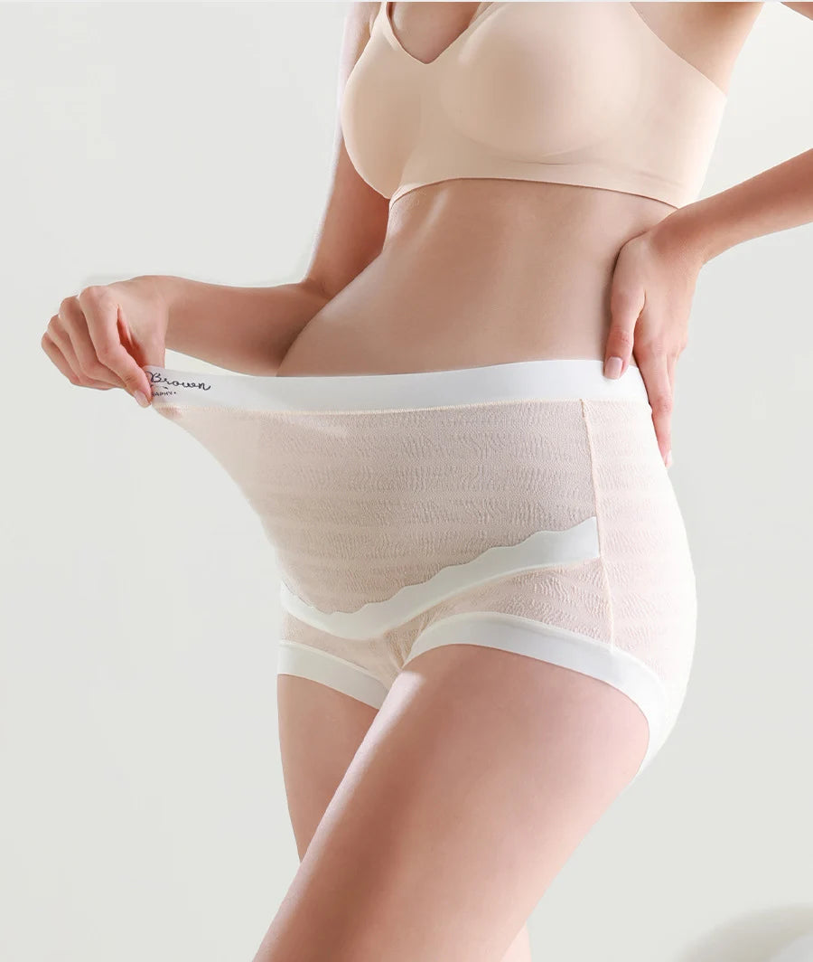 3pcs Plus Size Soft and Comfortable Maternity Panties Thin Breathable High Waist Support Belly Underwear Pregnancy Briefs