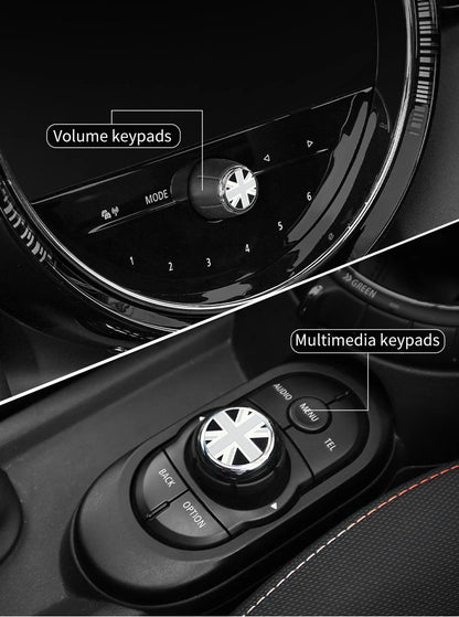 Central Control Volume Multimedia Button Knob Sticker for MINI Cooper F55 F56 F57 F60 Countryman Leather Car Interior Styling