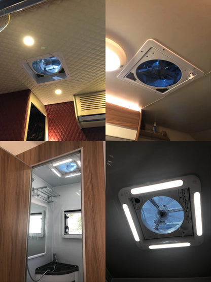 TYTXRV Caravan Accessories 11'' 12V CE RV Roof Vent Fan Manual Lifting Skylight Exhaust Fan for Camper Motorhome Travel Trailer
