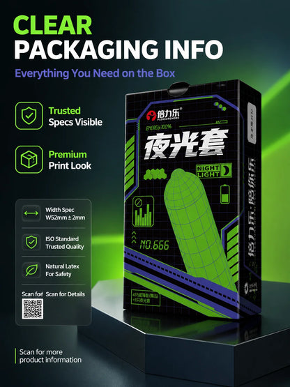 Glow in the Dark Condoms Set 7pcs Ultra Thin Lubricated Natural Latex Men Novelty Fun Night Sensual Romantic Touch Fit Beilile