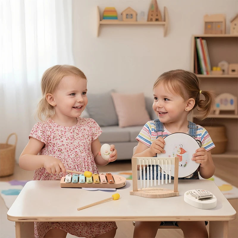 Montessori Music Instruments Baby 0 12 Months Toys Drum Xylophone Kids Early Educational Wooden Instruments Baby Toys Musical