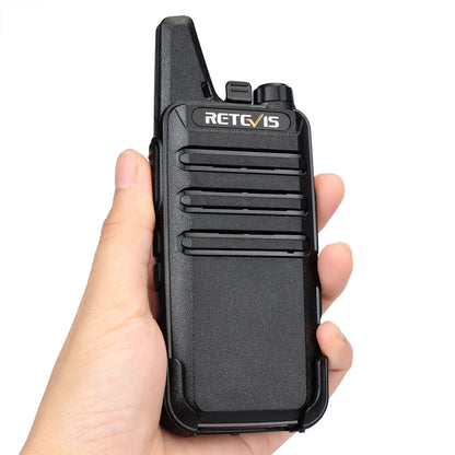 Retevis RT622 Mini Walkie Talkie 2pcs PMR446 Portable Two-way Radio PTT Walkie Talkies Communication Radio for Restaurant Hotel