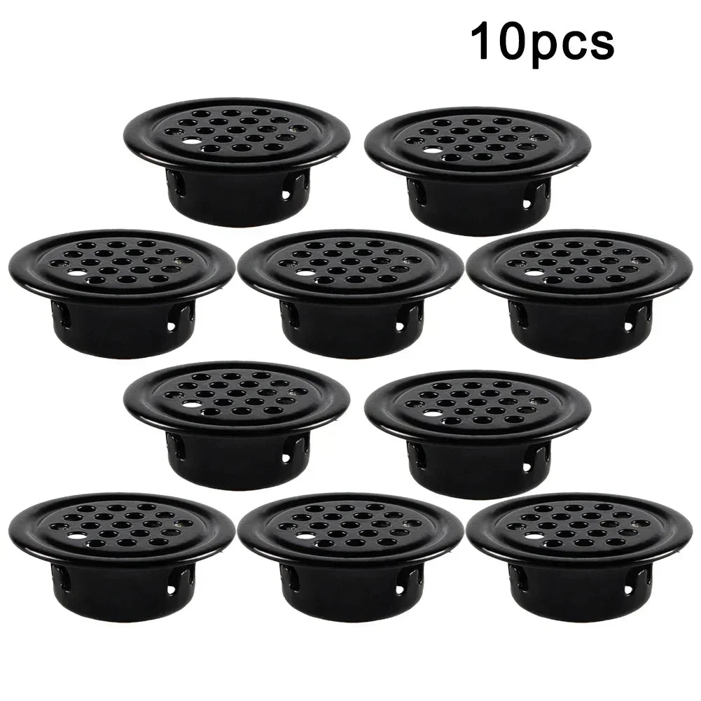 10 Pcs Cabinet Air Vent Grill Cover Metal Cupboard Round Ducting Ventilation 19-53mm For Home Decoration Hardware Accessories
