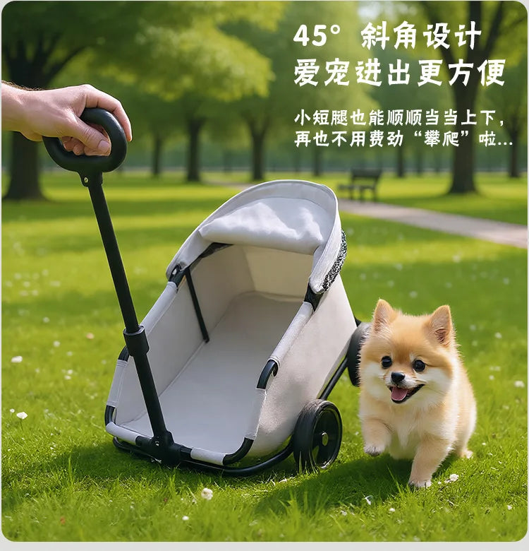 Foldable Pet Stroller Cart for Small Dogs Cats Puppy Kitten Outdoor Travel Carrier Toy Pushcart