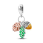 Original 925 Sterling Silver Charm Beads Clover Sunflower Tulip Carnation Pendant For Women Jewelry Fashion Gift