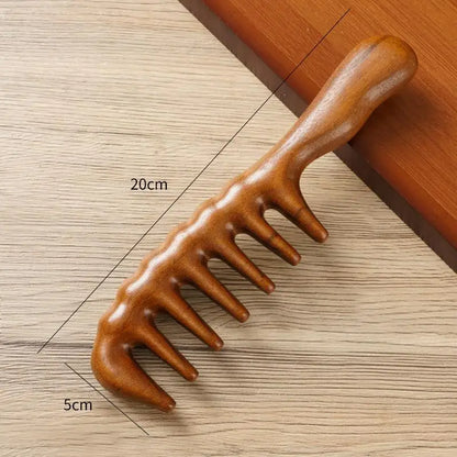 Natural Red Sandalwood Massage Comb 1Pcs Handmade Acupoint Massage Tool for Home SPA Hair Care