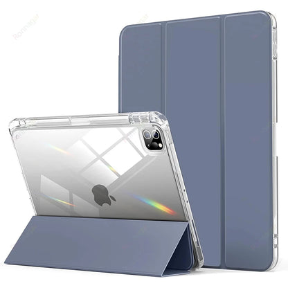 With Pencil Holder Case for iPad A16 A19 12th 11th 2026 Air11 13 Air8 M4 M3 M2 Pro11 12.9 13 M4 M5 Air4 5 10 9 8 7 9.7 10.2 10.5