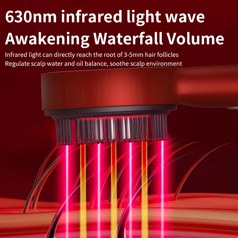 Electric Head Massage Comb Vibration Red Light Therapy Hair Growth Massage Scalp Brush Anti Hair Loss Liquid Oil Applicator
