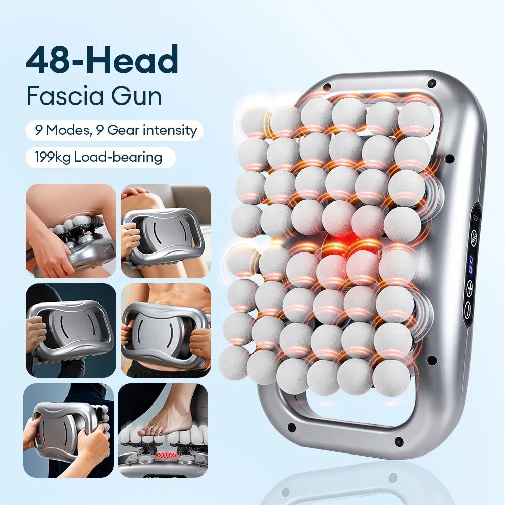48-Heads Fascia Gun High-Frequency Vibration Body Massage Gun Back and Waist Massager Neck Shoulder Massager Muscle masajeador