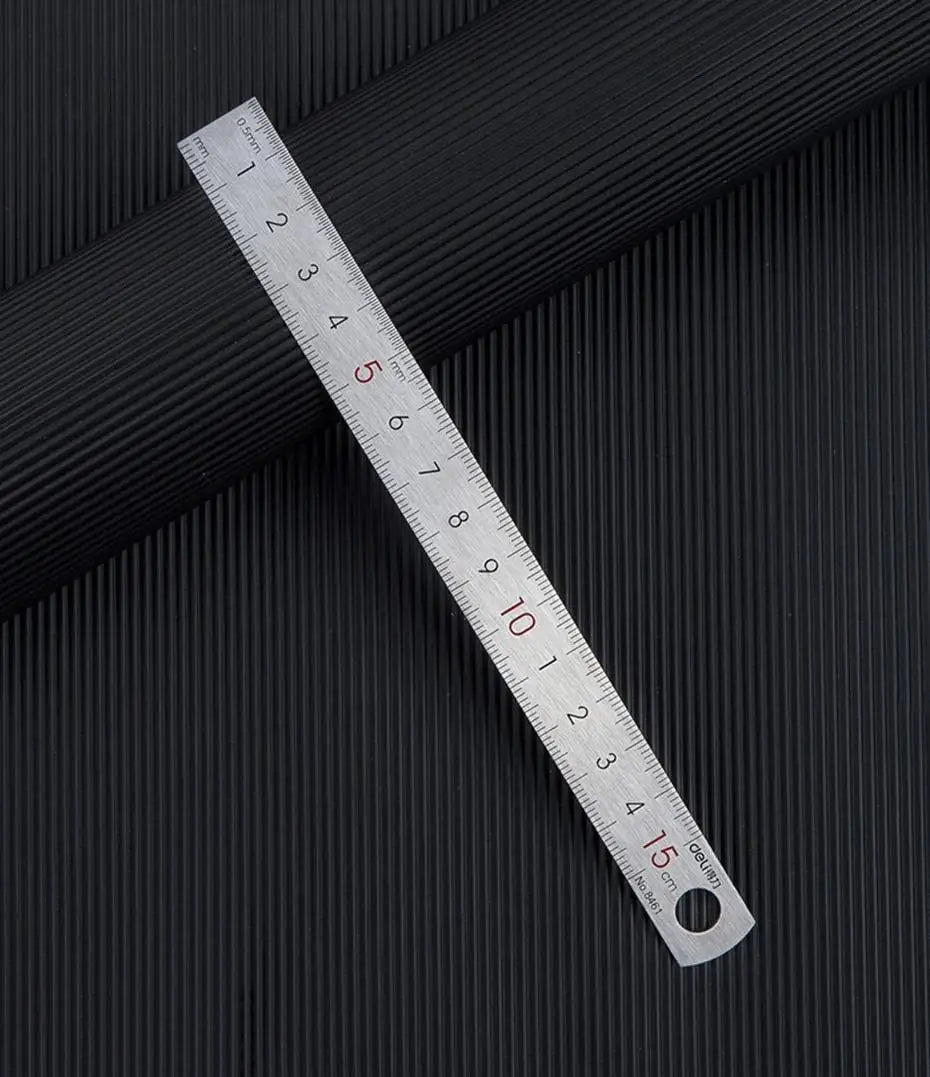 Deli Stainless Steel Ruler 15/20/30cm Metal Straight Ruler for Home School Precision Measuring Drawing Tool Supplies 1/2/5pcs