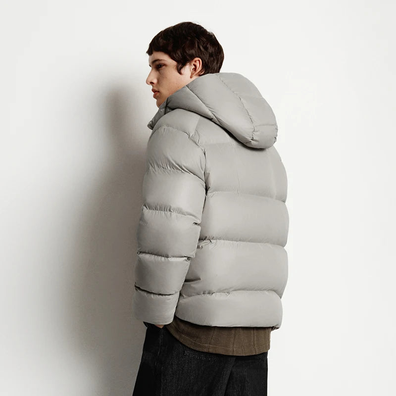 Semir Down Jacket Men Loose Hooded Puffer Three-Resistant Outerwear Heat-Generating Anti-Static 2026 New Winter Men's Wear