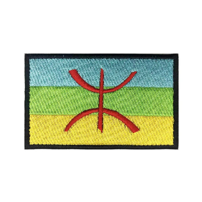 Berber North Africa Flag Patches Armband Embroidered Patch Hook & Loop Iron On Embroidery  Badge Military Stripe