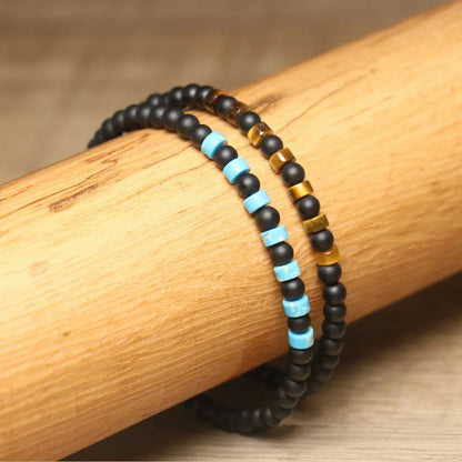 Fashion Mens Bracelet Natural Tiger Eyes Emperor Small Stone 4mm Beads Braclet Homme Accessories Bohemia Beach Jewelry Pulsera