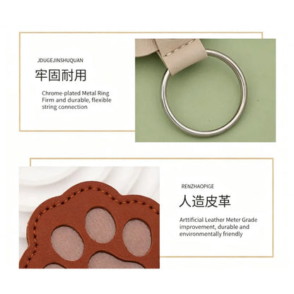 S27 Dog Hair Collector Keychain Leather Pet Memorial Gift Keepsake for Dogs and Cats Fur Storage Pendant Charm Gift Keychain