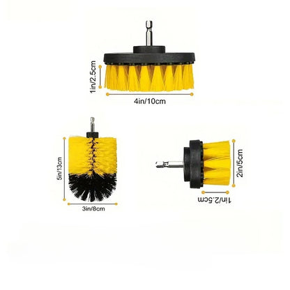 Nylon Round Cleaning Brush Set for Electric Drill High-Density Bristle Carpet And Glass Cleaning Tool Kit.