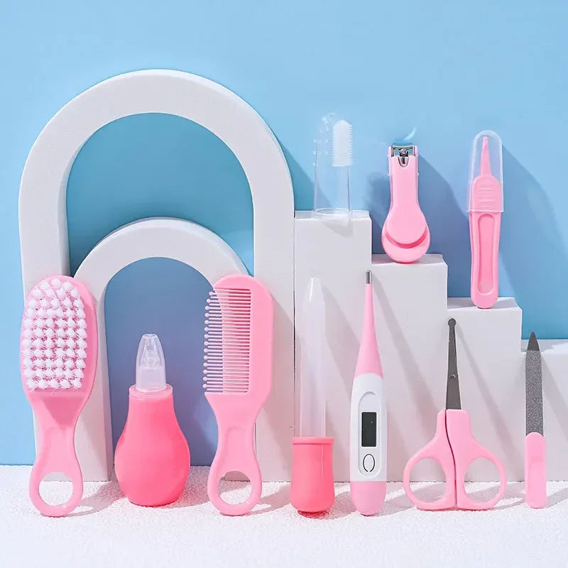 Care & Cleaning Set- 10 - Piece Baby  Newborn Nail Clipper Set, Safe Comb & Brush Gift Box