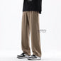 Spring Summer Smooth Casual Pants Men Business Elastic Waist Black Grey Khaki Suit Trousers Male Work Office Plus Size S-5XL