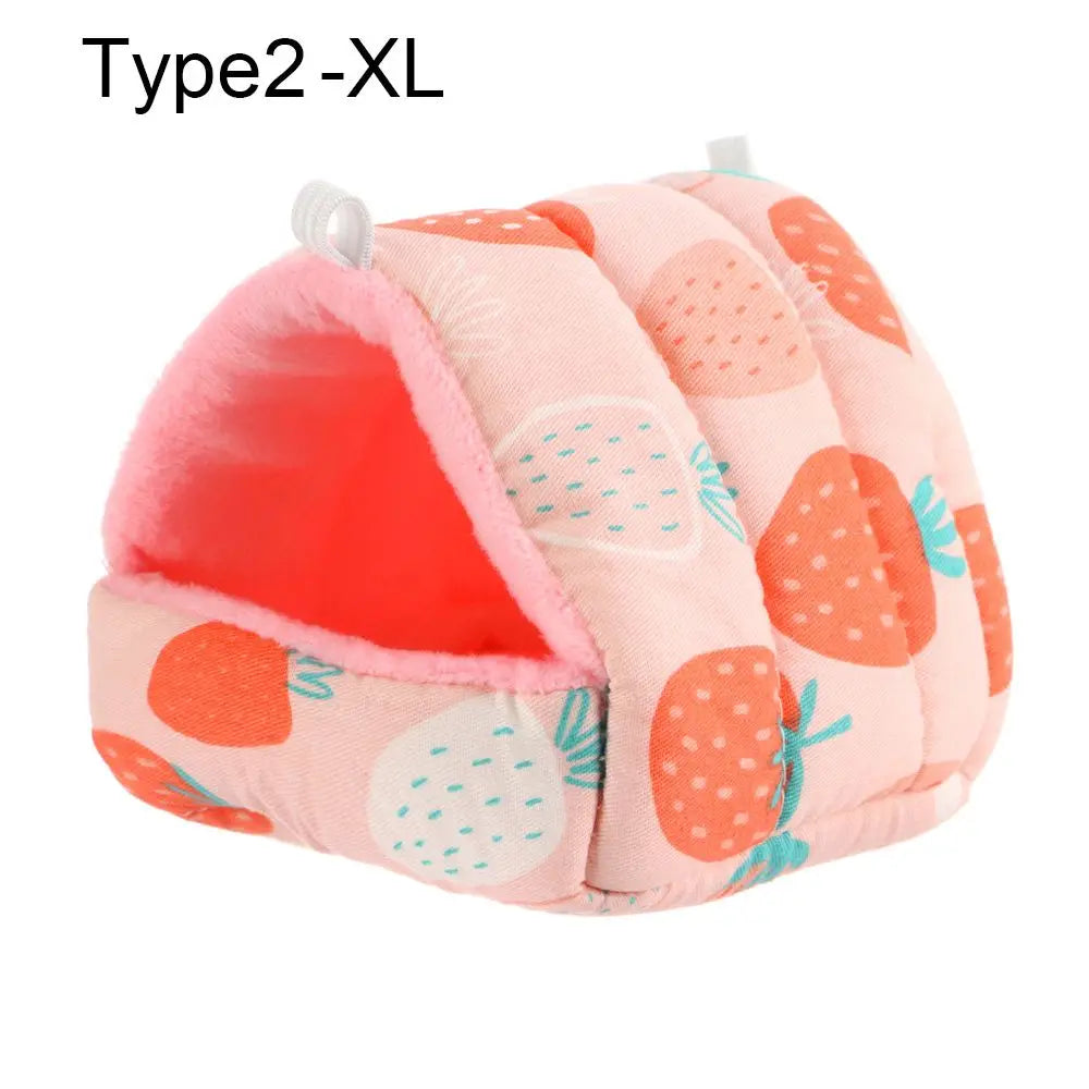 Soft Rabbit Colorful Squirrel Mini Cage Winter Hamster House Guinea Pig Nest Small Animal Sleeping Bed Warm Mat