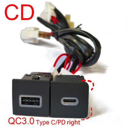 For VW Golf 6 MK6 Jetta 5 MK5 Scirocco 2006 - 2012 Car USB Charger PD Quick Charge QC3.0 Auto Phone Charging Adapter Button