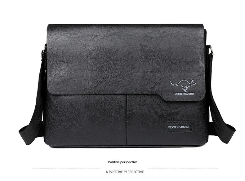 Business Shoulder Bag For IPAD PU Leather Business Handbag Men Messenger Bag Large Side Sling Bag Fashion Man Crossbody Bag