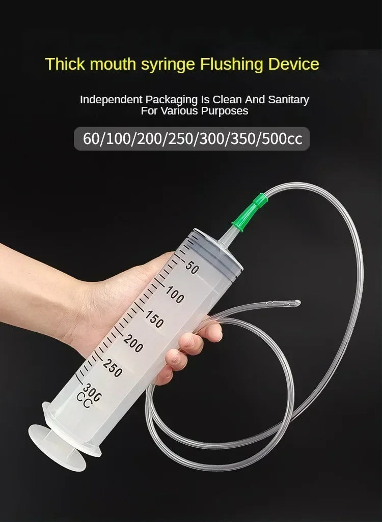 Large Vacuum Capacity Syringe 100/200/300/500ml Reusable Syringe Oil Pump with 1m Hose Pet Nutrition Feeding Metering Pump