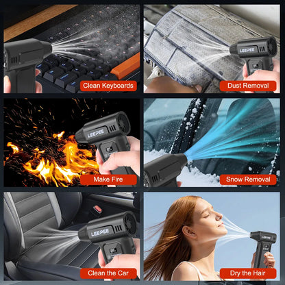 Blower Car Vacuum Cleaner Turbo Fan Violent Jet Fan Cleaning Blowing Tools Auto Dust Collector Portable Air Duster Hair Dryer