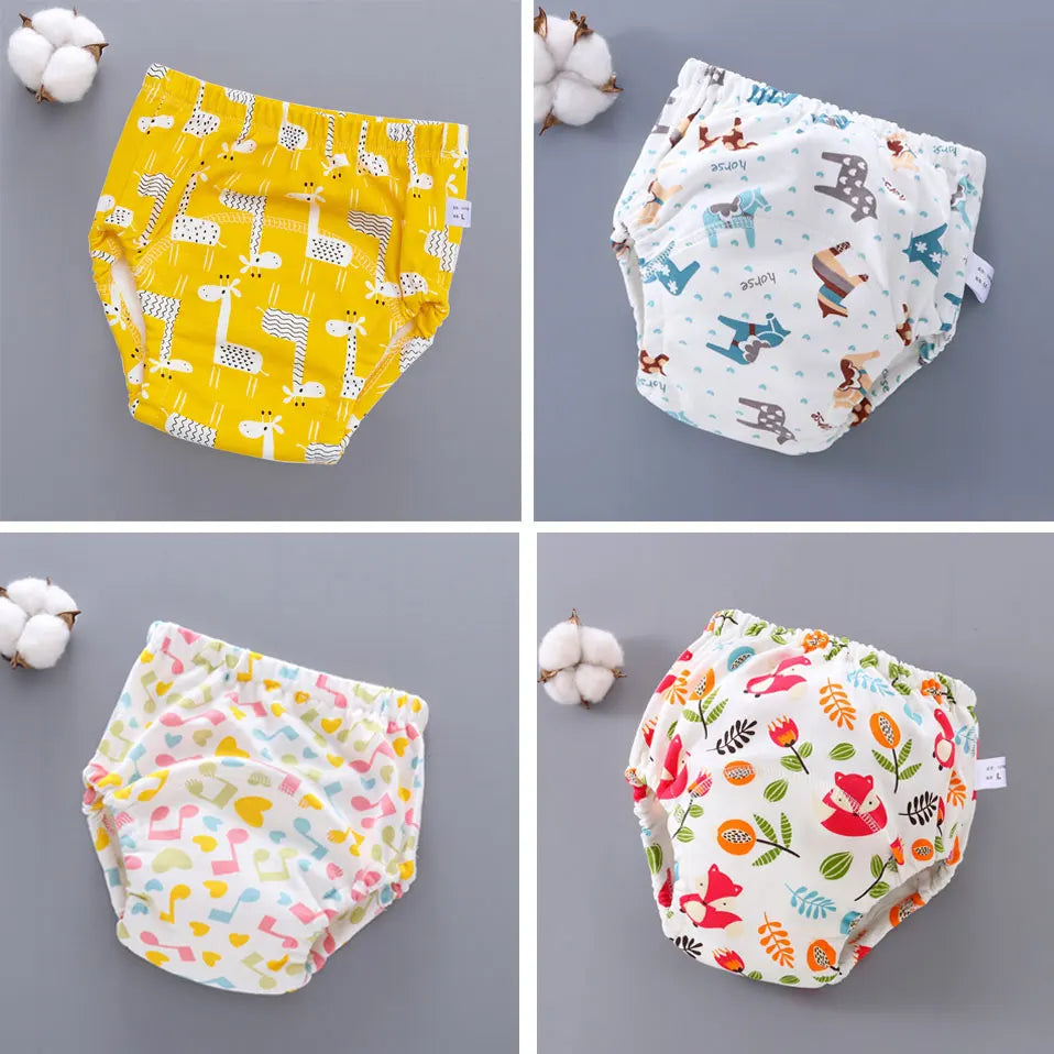 Baby Reusable Potty Training Pants Toddler Cotton Ecological Cloth Diaper Panties Waterproof Washable Nappies Boy Girl Underwear