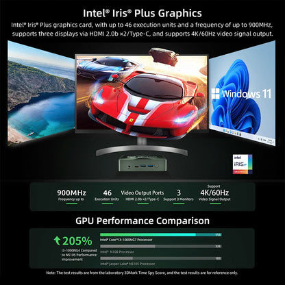 BMAX B6 Plus Mini PC Intel i3-1000NG4 Windows 11 OS 12GB RAM 512GB SSD WIFI 5 USB 3.0 USB * 3 HDMI * 2 Bluetooth Type-C mini pc