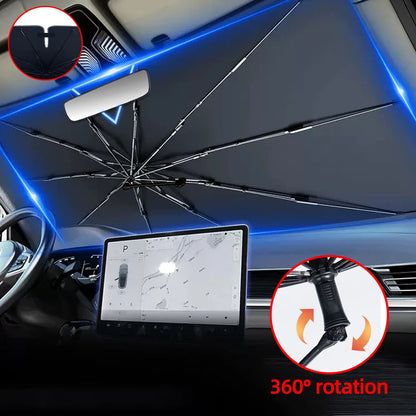 Newest Car Windshield Sunshade Umbrella with 360°Rotation Bendable Handle Front Window Sun shade UV Protection Heat Insulation
