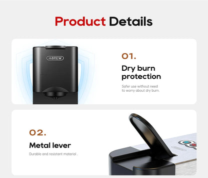 HiBREW Coffee Machine 4in1 Multiple Capsule Espresso Dolce Milk Nes ESE Pod Powder Coffee Maker Stainless Metal H3D